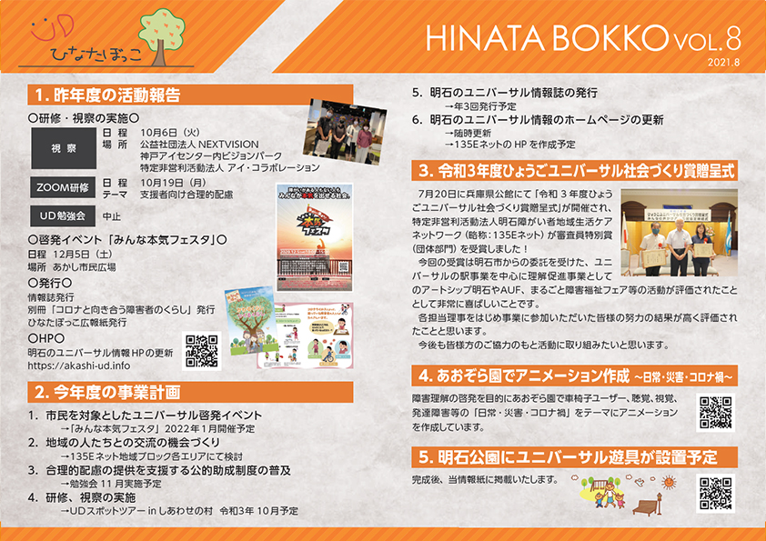 ひなたぼっこ通信VOL.8　表紙画像